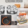 VEVOR Electric Soup Warmer, Four 7.4QT Stainless Steel Round Pot 86~185Â°F Adjustable Temp