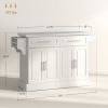 HOMCOM Narrow Kitchen Island, Mobile Island Cart with Hiding Wheels, 2 Drowers, Spice Rack Towel, for Home, Dinning Room, Cream White