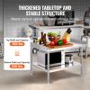 VEVOR Stainless Steel Work Table, 30 x 36 x 26 Inch Commercial Food Prep Worktable, 3-Sided Backsplash Heavy Duty Prep Worktable