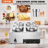 VEVOR Electric Soup Warmer, Four 7.4QT Stainless Steel Round Pot 86~185Â°F Adjustable Temp