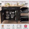 Kitchen Island with Drop Leaf, Kitchen Storage Cart with 3 Tier Pull Out Cabinet Organizer, Internal Storage Rack