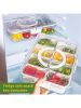 Divided Snack Box With Lid â€“ Clear Food Storage Container With Colorful Compartments â€“ Reusable Bento Organizer For Snacks, Fruits, Nuts