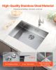 32 inch Kitchen Sink Workstation, 304 Stainless Steel Undermount Sink, Drop-In Single Bowl Farmhouse Basin with Ledge & Multiple Accessories