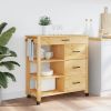Kitchen Trolley MONZA 33.1"x15.7"x35.4" Solid Wood Pine