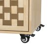 K&K 53.2"W 3D Woven Checkerboard Pattern Design Kitchen Island with Drop Leaf, Rolling Kitchen Island on Wheels with Internal Storage Rack