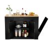 53 inch Large Kitchen Island with Trash Can Storage Cabinet, Islands Table with Drawer and Adjustable Shelves
