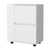 White 2-Cabinet Bar Cart