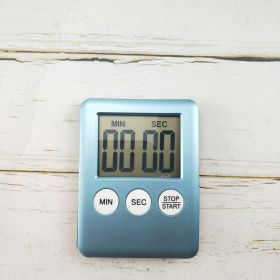 Cooking Timer LCD Digital Screen Clock Kitchen Countdown Timer Mechanical Digital Kitchen Timer Magnetic (Color: Sky Blue)