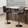 Bar Stools Set of 2, Seat Adjustable Height 25.5-34.5IN Barstools with Back & Arms