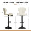 Modern Bar Stools Set of 2 Faux Leather Upholstered Swivel Barstools Counter Height Bar Chairs Waterproof for Island Kitchen