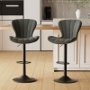 Modern Bar Stools Set of 2 Faux Leather Upholstered Swivel Barstools Counter Height Bar Chairs Waterproof for Island Kitchen