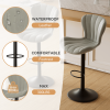 Modern Bar Stools Set of 2 Faux Leather Upholstered Swivel Barstools Counter Height Bar Chairs Waterproof for Island Kitchen