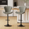 Modern Bar Stools Set of 2 Faux Leather Upholstered Swivel Barstools Counter Height Bar Chairs Waterproof for Island Kitchen