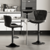 Modern Bar Stool Set of 2, Adjustable Faux Leather Upholstered Swivel Counter Stools, Counter Height Barstools with Back for Kitchen Island
