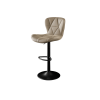 Modern Bar Stool Set of 2, Adjustable Faux Leather Upholstered Swivel Counter Stools, Counter Height Barstools with Back for Kitchen Island