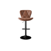 Modern Bar Stool Set of 2, Adjustable Faux Leather Upholstered Swivel Counter Stools, Counter Height Barstools with Back for Kitchen Island