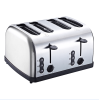 PS628 4 Slice toaster, electric griddle for sandwiches, silver, SUS304 food grade, 7 browning levels, 1.5-inch extra-wide slot
