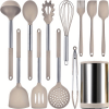 Kitchen Cooking Utensils Set, 12-piece Kitchen Utensils Set Non-stick Cooking Set Heat-resistant, BPA-Free, Silicone Handle Kitchen Tools