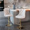 Furniture,Golden Swivel Velvet Barstools Adjusatble Seat Height from 25-33 Inch