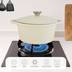 Enamel Dutch POTS can withstand high temperatures and meet many cooking needs, such as cooking, baking and stewing (Color: Milky White)