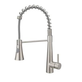 Modern 304 stainless steel pull-out kitchen faucet (Color: Brushed Nickel)