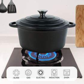 Cast iron Dutch POTS can be used for cooking, baking and refrigeration. (Color: Black)