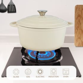 Cast iron Dutch POTS can be used for cooking, baking and refrigeration. (Color: Milky White)
