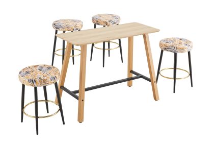 Counter Height Bar Stools Set of 2 (Main Material: Polyester, Main Color: Golden Black)