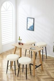 Counter Height Bar Stools Set of 2 (Main Material: Polyester, Main Color: Antique White)