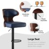 The 2-piece PU leather bar stool set features high-density foam and an L-shaped curved backrest