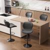 Bar Stools Set of 2, PU Leather Counter Height Barstools with Back, Height Adjustable Swivel Bar Chairs, Modern Armless Kitchen Island Stool