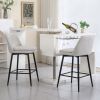 Counter Height Swivel Bar Stools Set of 2, 360Â° Swivel Upholstered Barstools with Back and Metal Legs, 25.6" Seat Height
