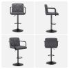 Bar Stools Set of 2, Seat Adjustable Height 25.5-34.5IN Barstools with Back & Arms