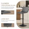 Bar Stools Set of 2 Modern Swivel Bar Chairs, Barstools Counter Height with Backrest, Adjustable PU Leather Upholstered Bar Stool for Kitchen Island
