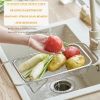 Expandable Stainless Steel Kitchen Sink Drain Basket - Adjustable Dish, Bowl & Cutlery Washing Rack with Space-Saving Design, Drains Forks, Knives
