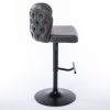 A&A Furniture,Swivel Barstools Adjusatble Seat Height, Modern PU Upholstered Bar Stools with the whole Back Tufted