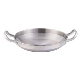 Double Ears Pan Seafood Rice Pan Fried Chicken Tray (Color: Silver, Type: 26cm)