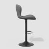 Modern Bar Stools Set of 2 Faux Leather Upholstered Swivel Barstools Counter Height Bar Chairs Waterproof for Island Kitchen