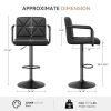 Bar Stools Set of 2, Seat Adjustable Height 25.5-34.5IN Barstools with Back & Arms