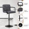 Bar Stools Set of 2, Seat Adjustable Height 25.5-34.5IN Barstools with Back & Arms