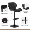 Bar Stools Set of 2, PU Leather Counter Height Barstools with Back, Height Adjustable Swivel Bar Chairs, Modern Armless Kitchen Island Stool