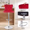 Set of 2 Velvet Bar Stools, Swivel Counter Height Stools with Nailhead Trim and Button Accents, Adjustable Bar Chairs for Kitchen Island, Pub, or Club