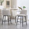 Counter Height Swivel Bar Stools Set of 2, 360Â° Swivel Upholstered Barstools with Back and Metal Legs, 25.6" Seat Height