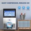 Commercial Ice Maker Machine, 90/110LBS/24H Under Counter Ice Maker, Stainless Steel Freestanding Ice Machine ,Self-Cleaning, Scoop