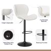 Bar Stools Set of 2, PU Leather Counter Height Barstools with Back, Height Adjustable Swivel Bar Chairs, Modern Armless Kitchen Island Stool